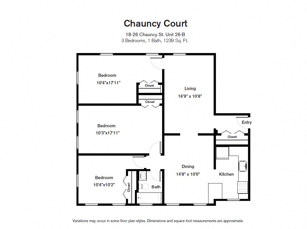 Chauncy Court Apartments in Cambridge MA - 3 Bedroom
